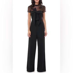 JS Collections Stretch Crepe Jumpsuit in Black at Nordstrom, Size 10